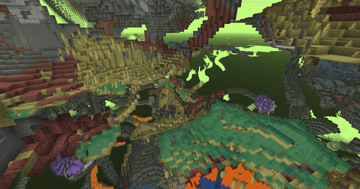 サルファーキューブを効率よく見つける洞窟探索画面