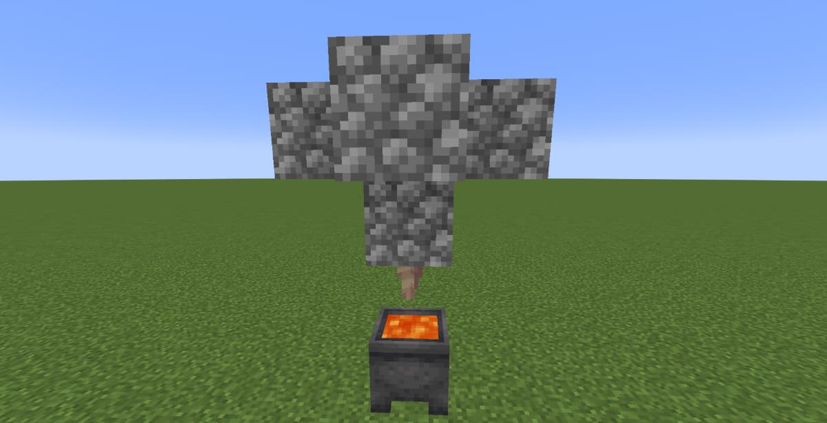 マイクラ無限溶岩生成機の完成形ゲーム内画面