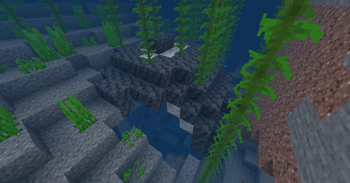 マイクラのアメジストジオードが地下に生成されているゲーム内スクリーンショット