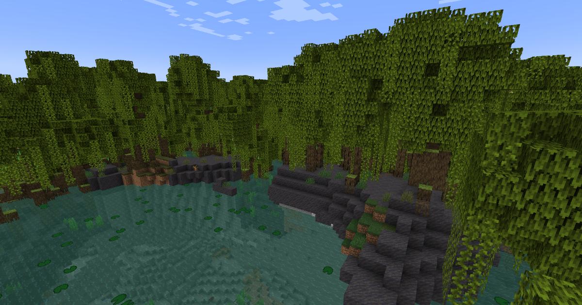 マイクラ温帯バイオーム・マングローブの沼地のゲーム内スクリーンショット