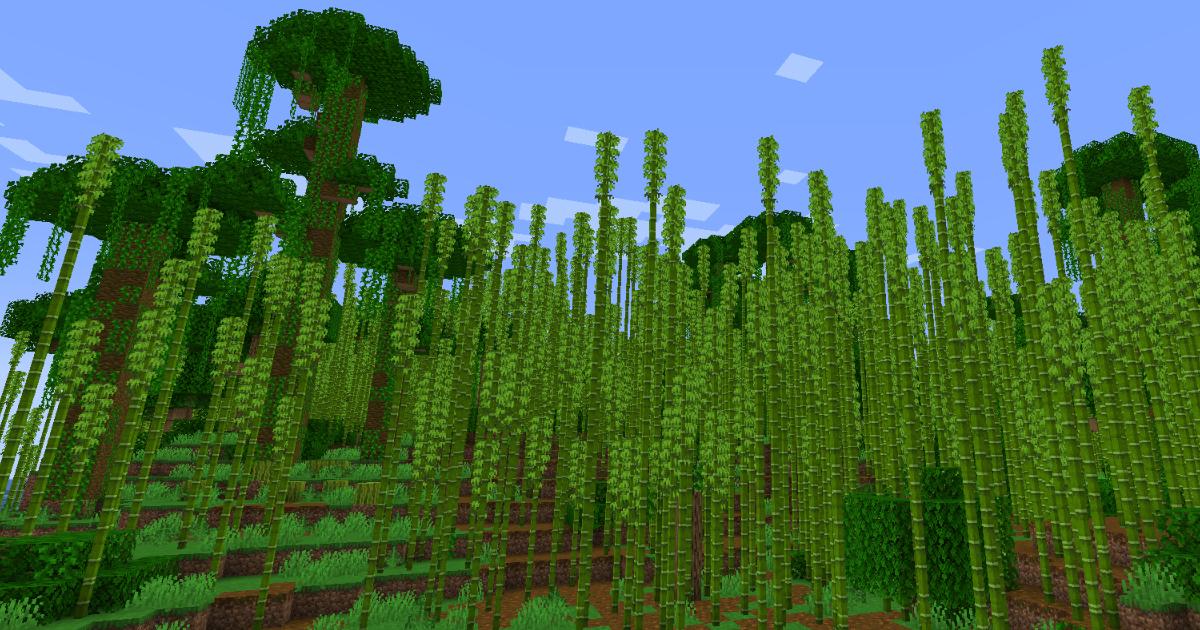 マイクラ温帯バイオーム・竹林のゲーム内スクリーンショット