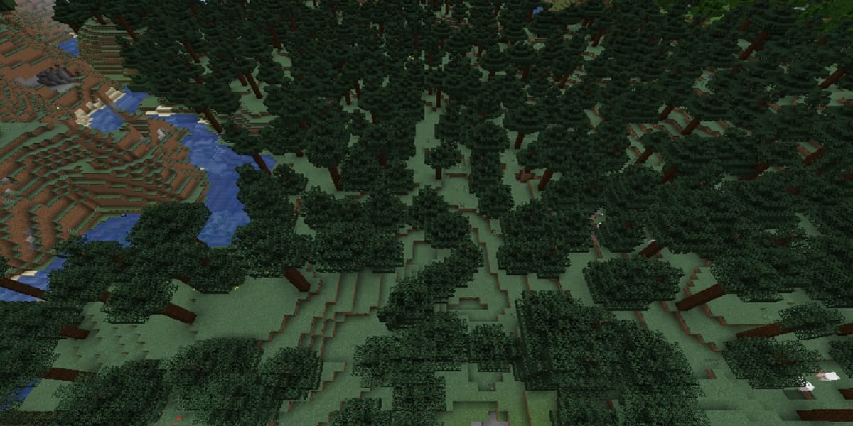マイクラタイガバイオームのゲーム内表示画面