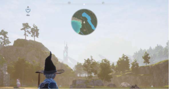 パルワールドMOD「Basic MiniMap」のゲーム内ミニマップ表示画面