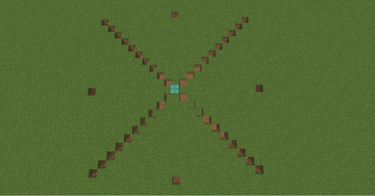 マイクラ全自動骨粉製造機手順4水源を設置するゲーム内画面