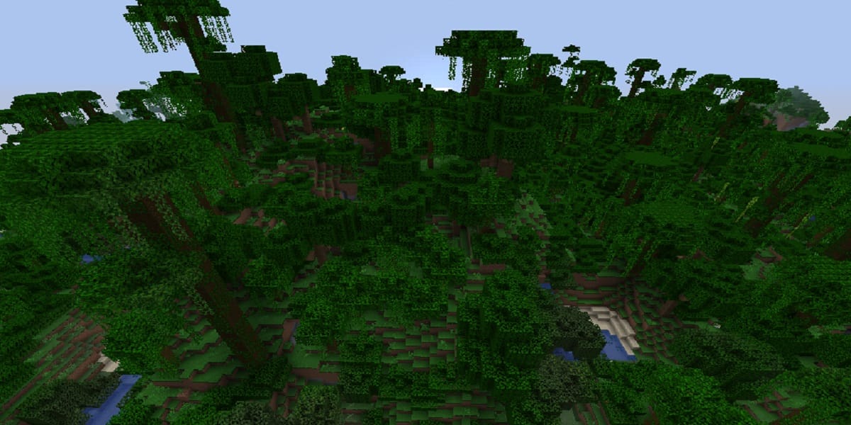 マイクラ変異したジャングルバイオームのゲーム内表示画面