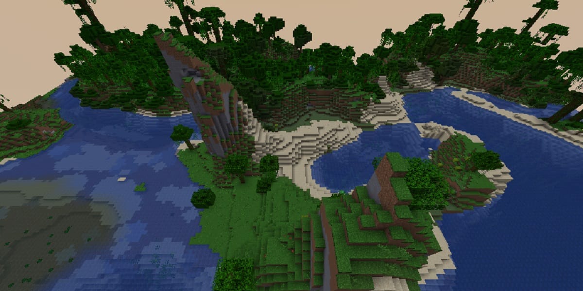マイクラ変異したジャングルの端バイオームのゲーム内表示画面