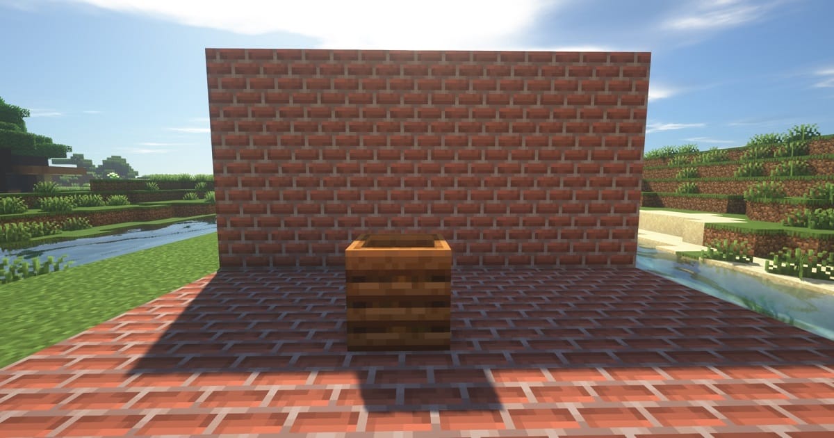 マイクラコンポスターを使った背の低い観葉植物の材料のゲーム内画面